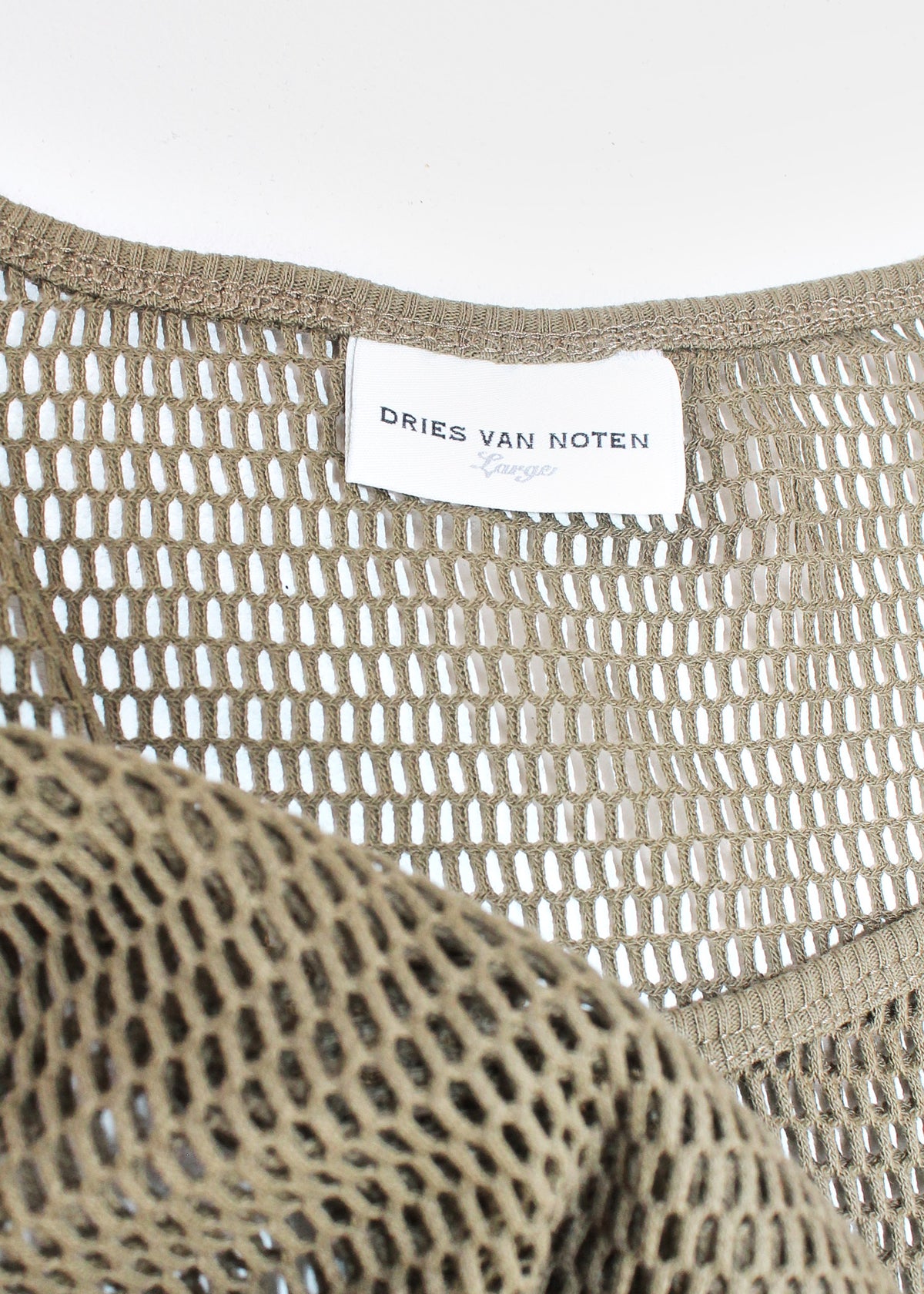Dries Van Noten Khaki Mesh Tank Top