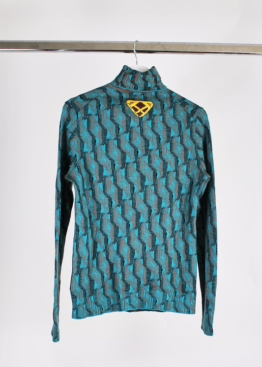 Prada Blue Jacquard Turtleneck (FW21)