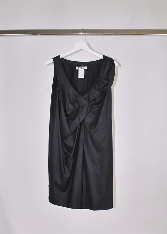 Chloé Wool Gathered Short Dress