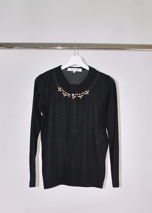 Comme des Garçons Comme des Garçons Black Embellished Cardigan