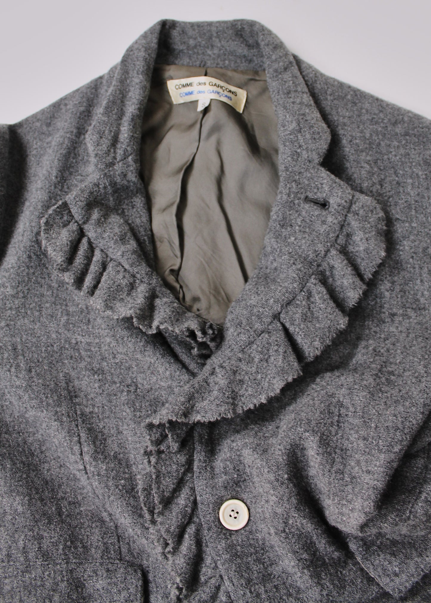 Comme des Garçons Comme des Garçons Grey Ruffles Blazer