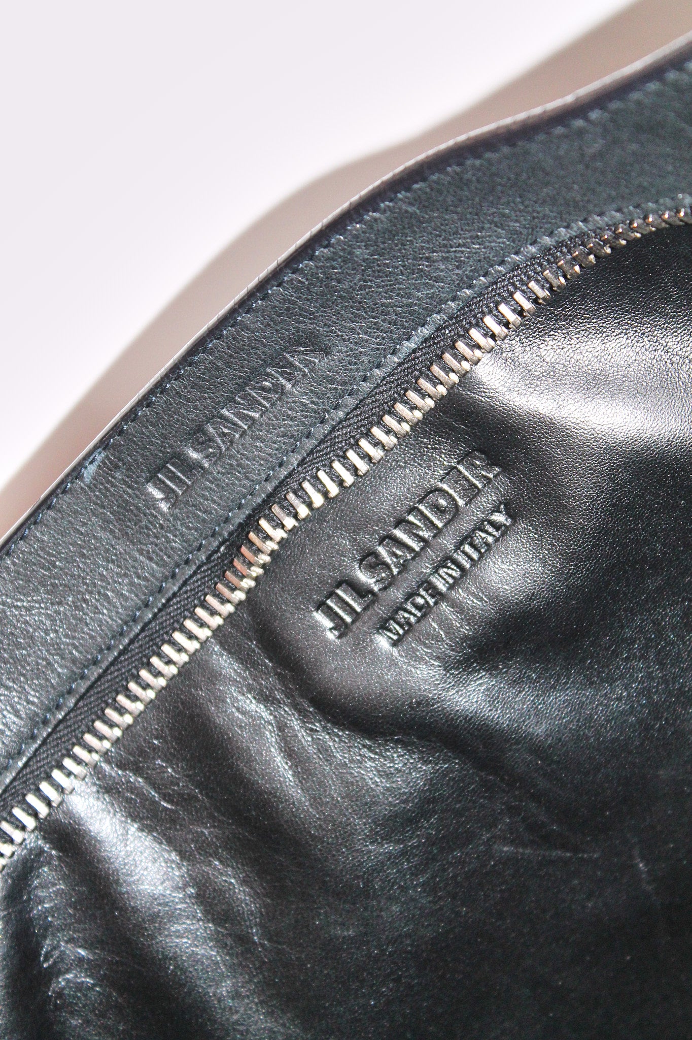 Jil Sander Black Embossed Shoulder Bag