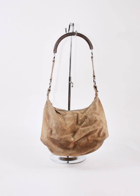 Miu Miu Beige Suede Hobo Bag