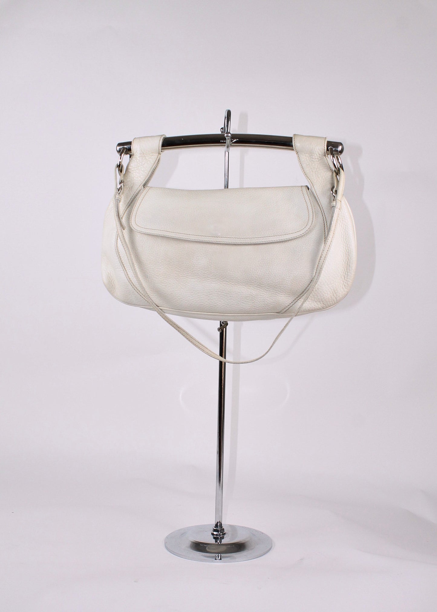 Prada White Vitello Daino Bar Handle Bag (SS2003)