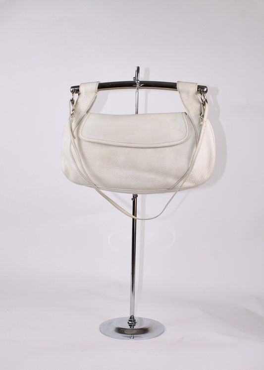 Prada White Vitello Daino Bar Handle Bag (SS2003)