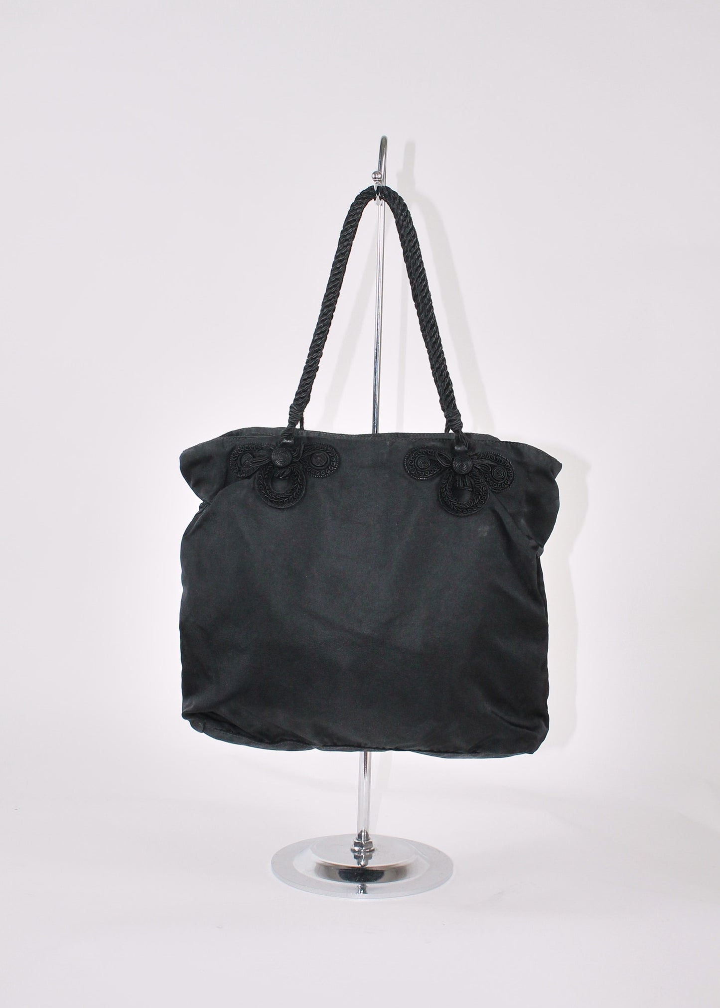 Prada Black Nylon Tessuto Embroidered Tote bag