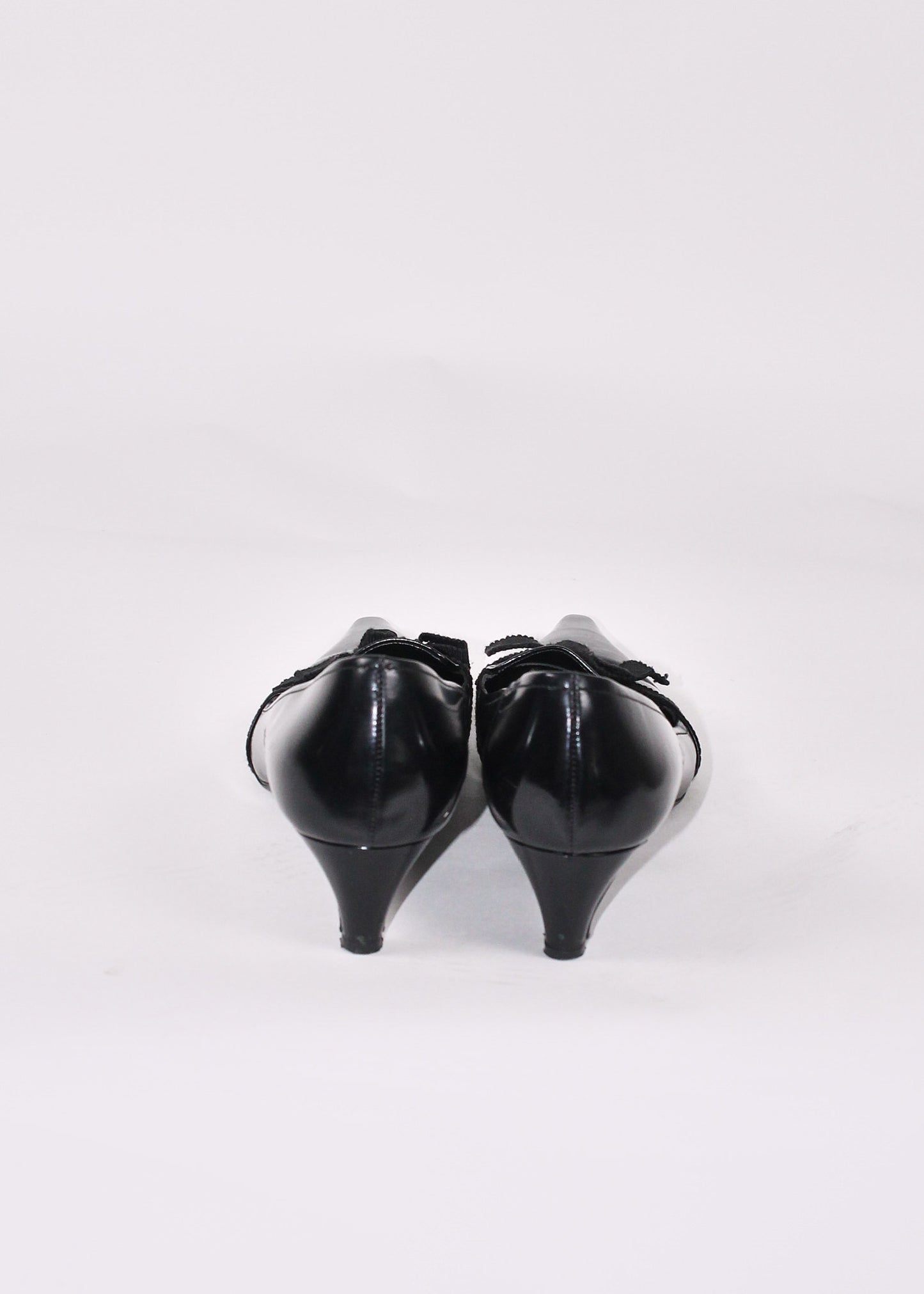 Prada Black Bow Kitten Heels Shoes