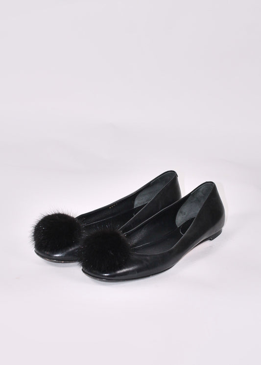 Gucci Pompom Ballerinas