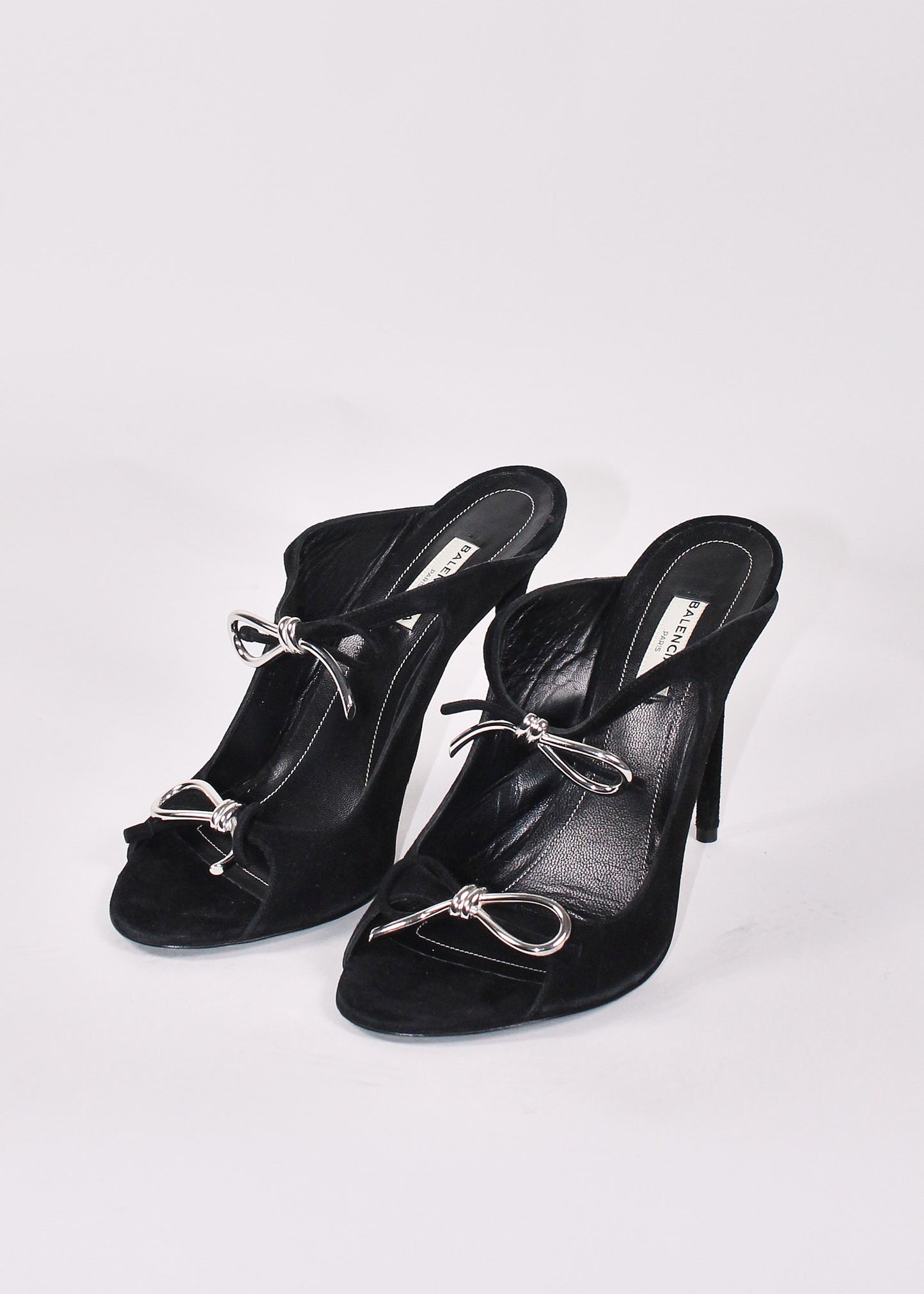 Balenciaga Black Suede High-Heel Mules