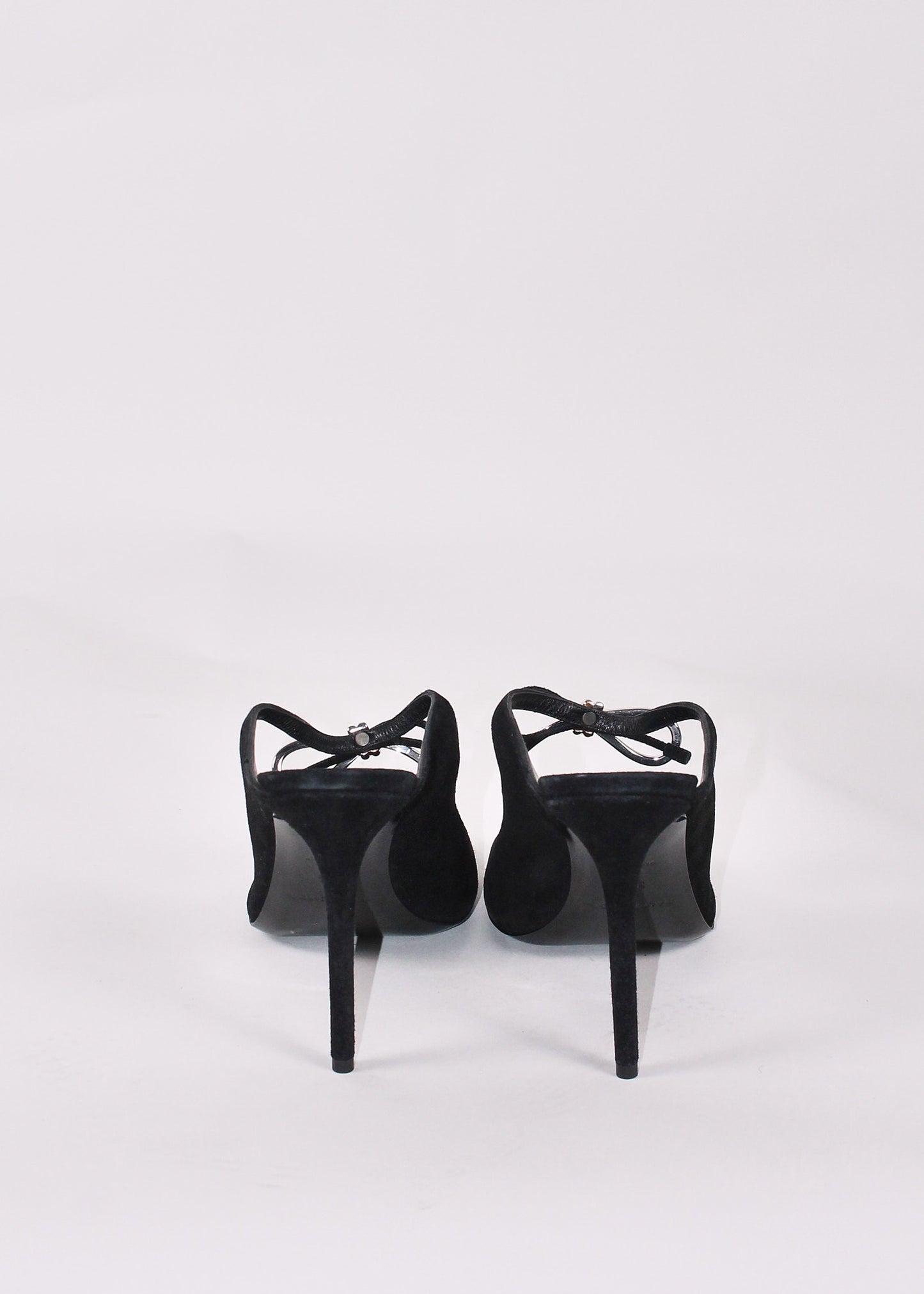 Balenciaga Black Suede High-Heel Mules