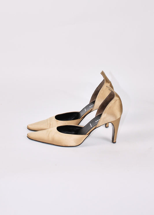 Helmut Lang Satin Gold Shoes