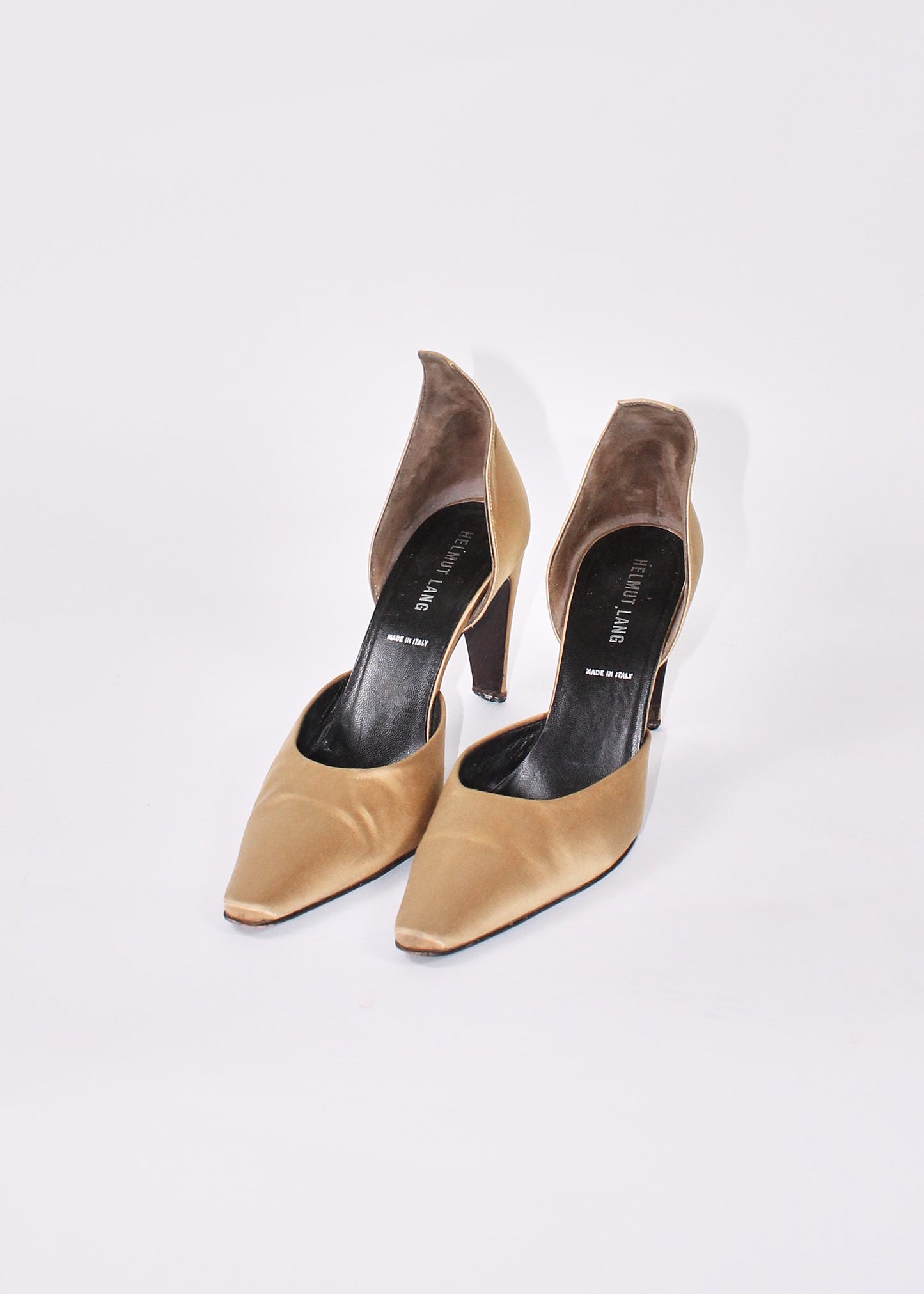 Helmut Lang Satin Gold Shoes
