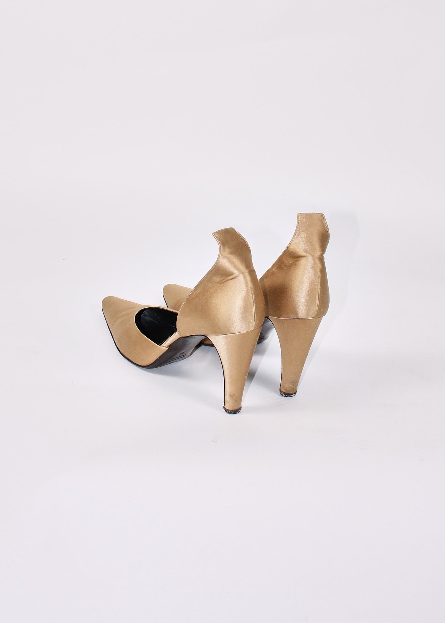 Helmut Lang Satin Gold Shoes