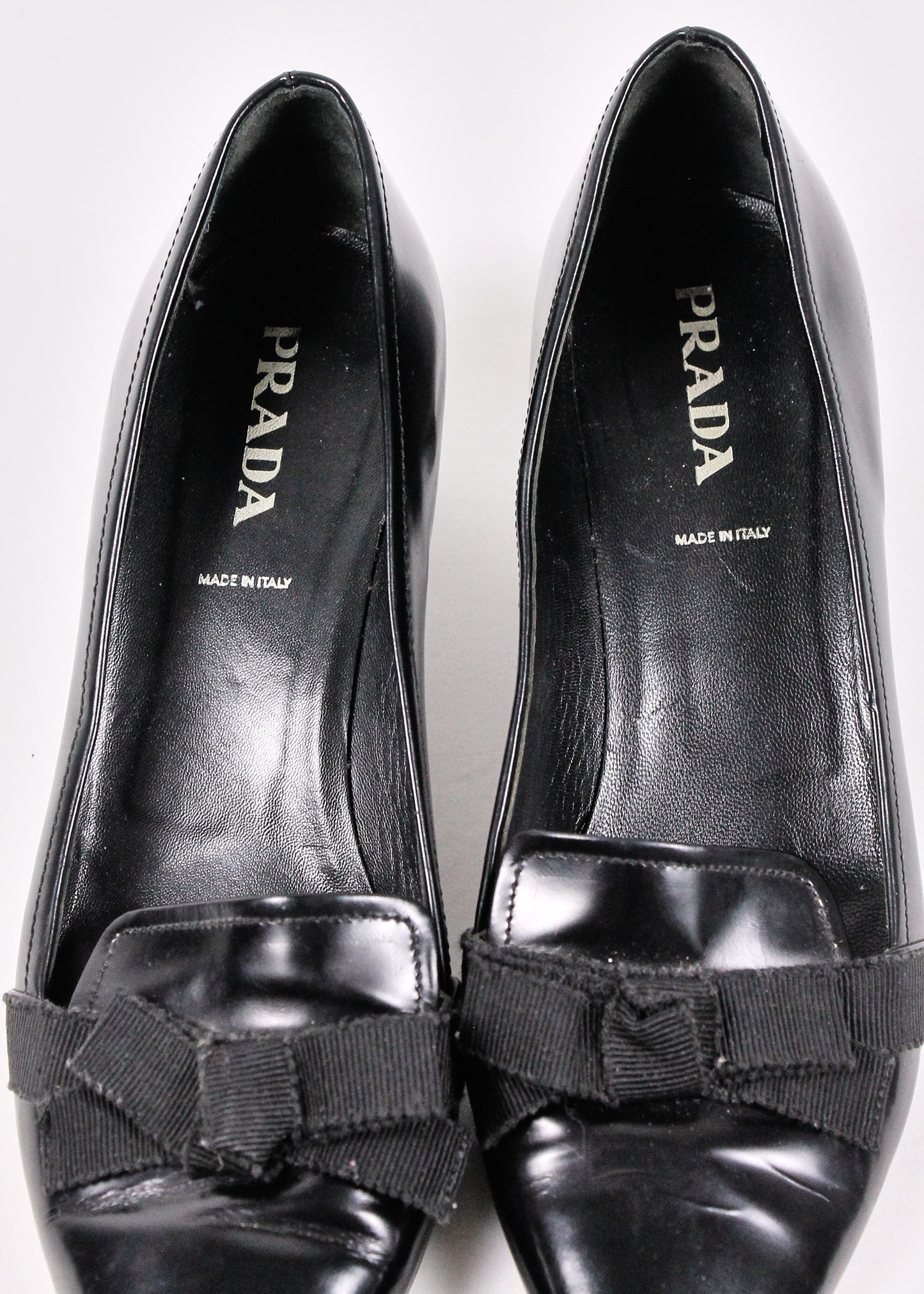 Prada Black Bow Kitten Heels Shoes