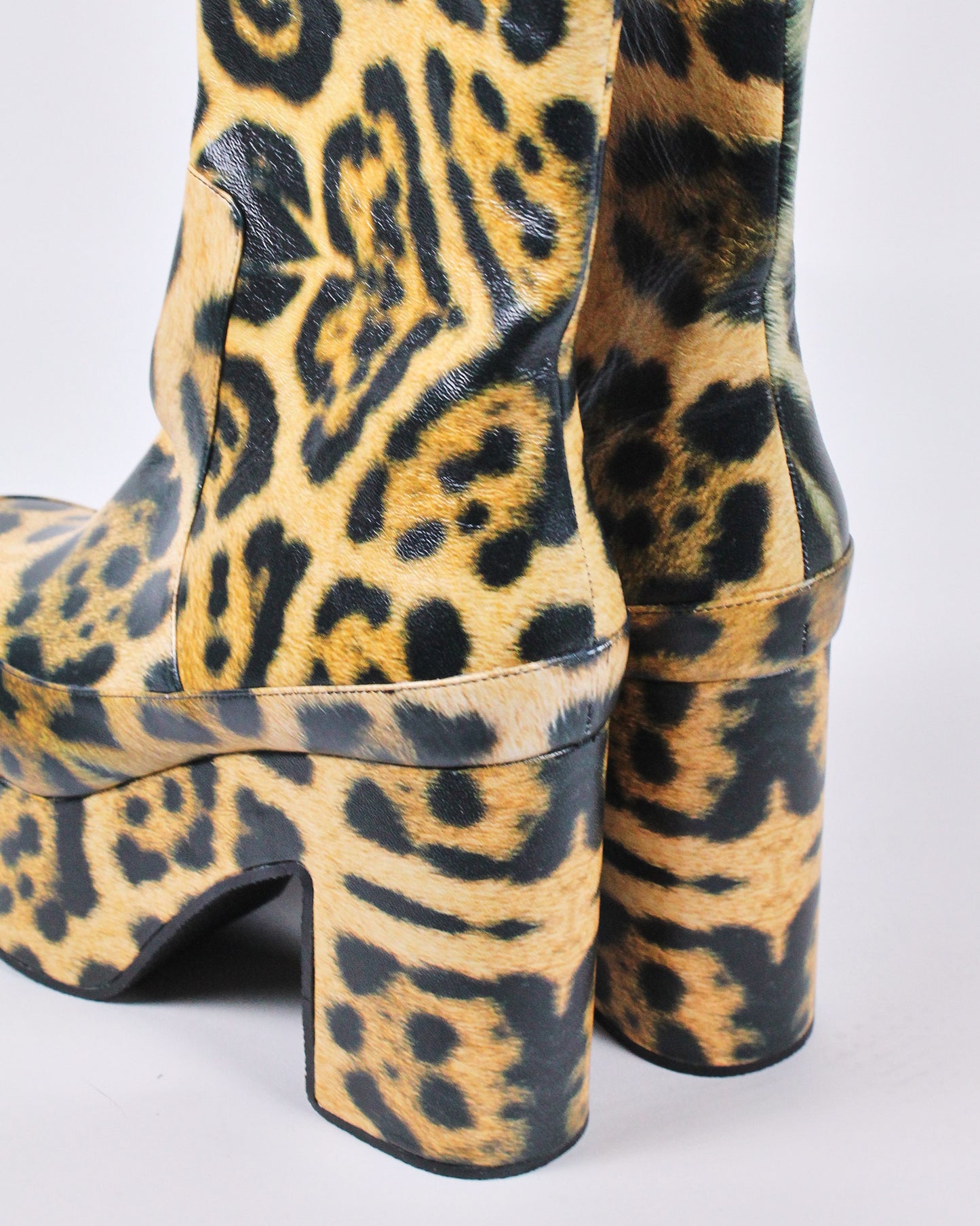 Dries Van Noten Yellow Leopard Boots