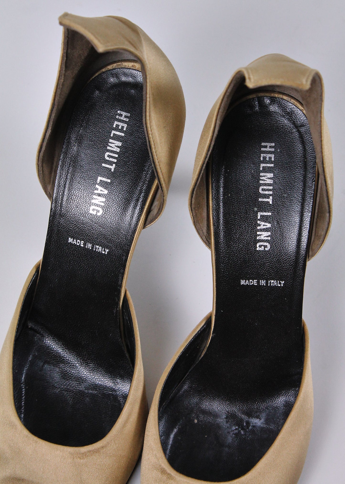 Helmut Lang Satin Gold Shoes