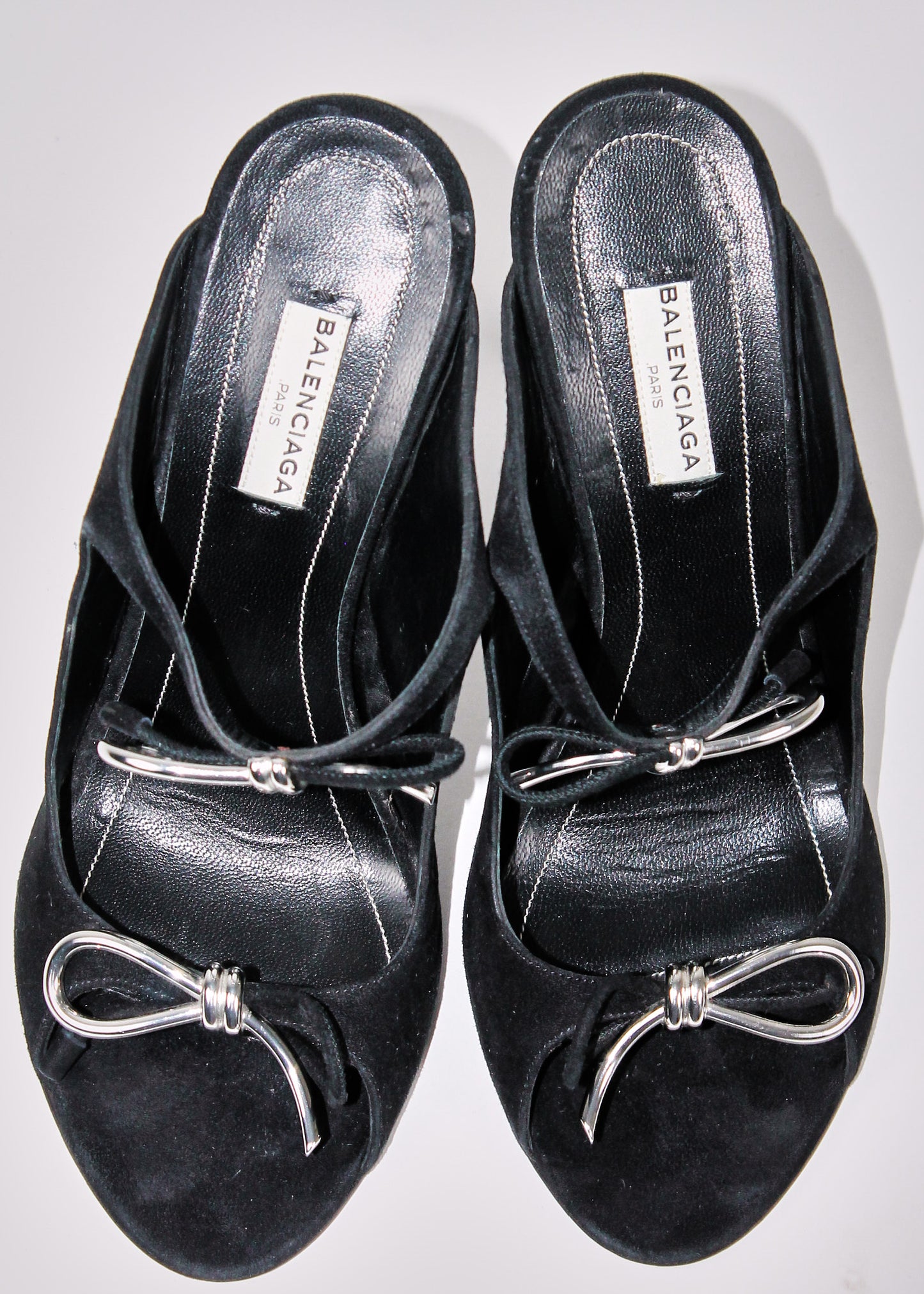 Balenciaga Black Suede High-Heel Mules