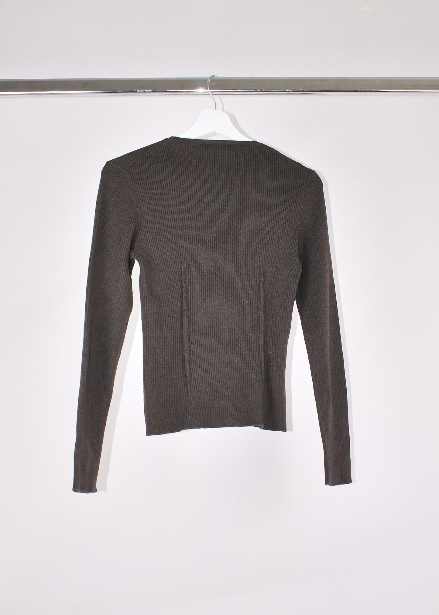 Prada Brown Rib Knit Jumper