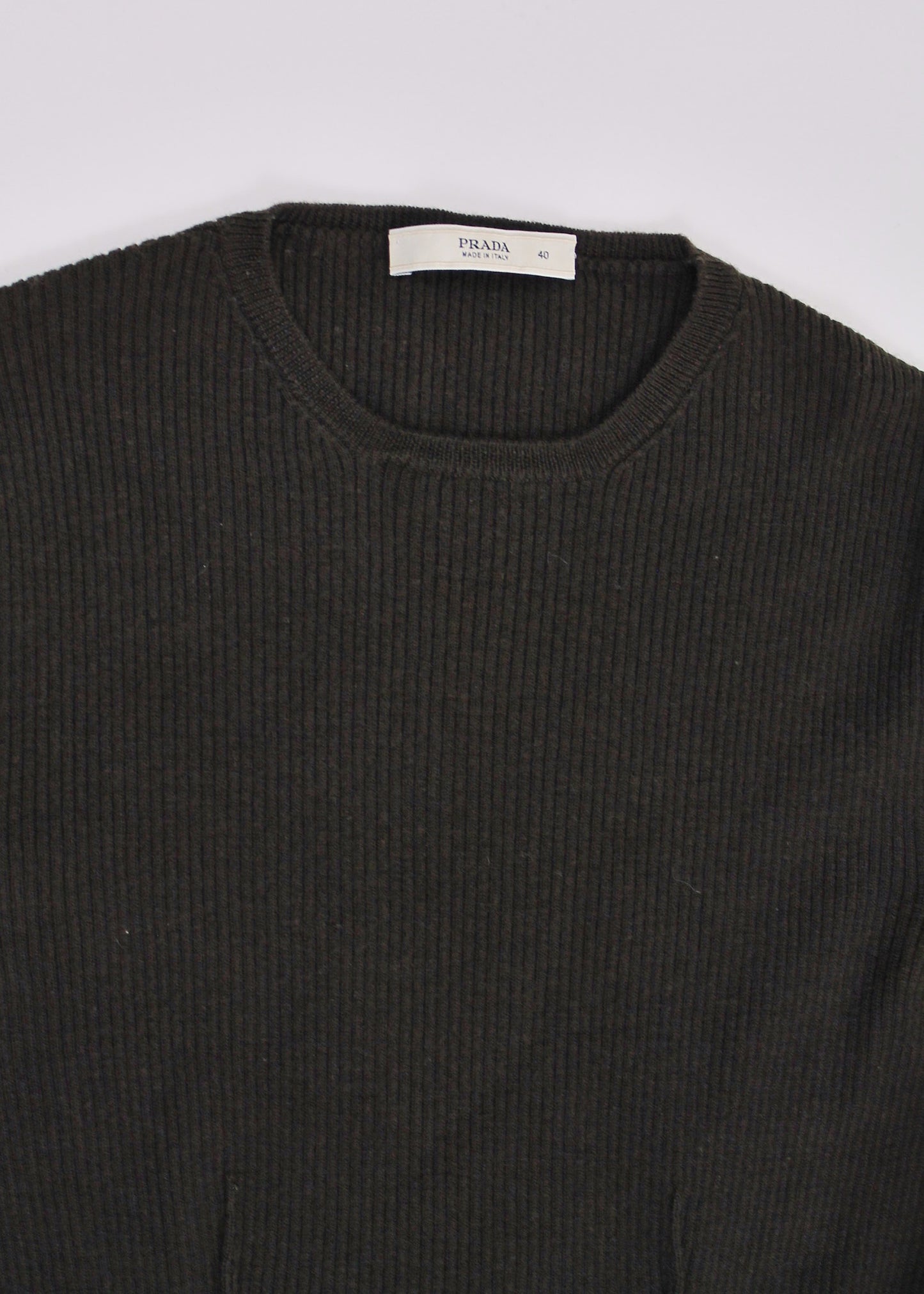 Prada Brown Rib Knit Jumper