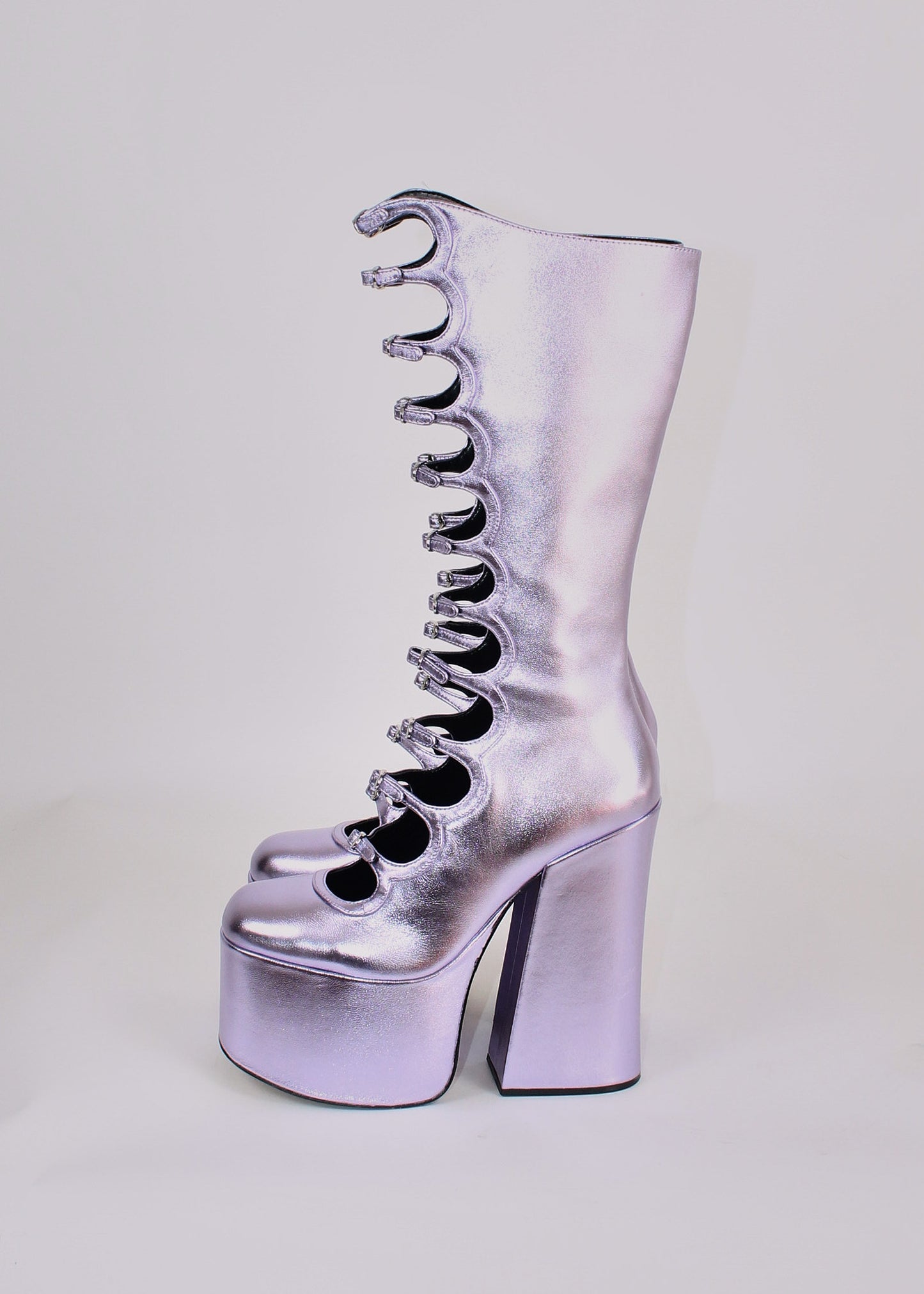 Marc Jacobs Metallic Purple Platform Kiki Boots