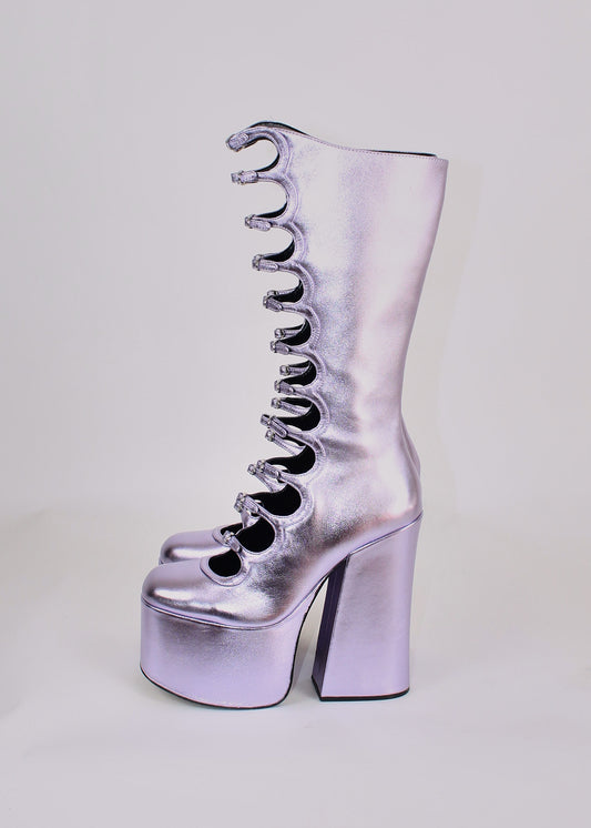 Marc Jacobs Metallic Purple Platform Kiki Boots