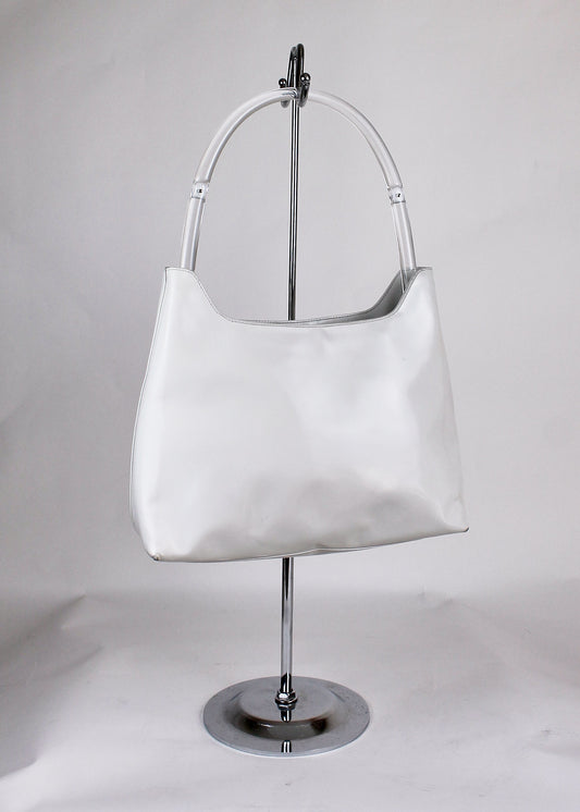Prada White Clear Handle Shoulder Bag