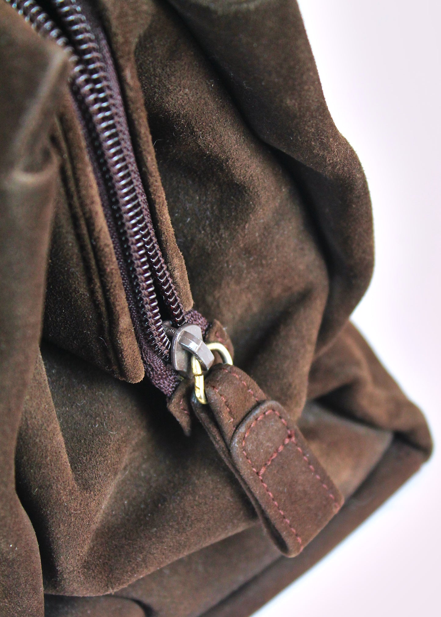 Prada Suede Handbag with Croc-Embossed Handle