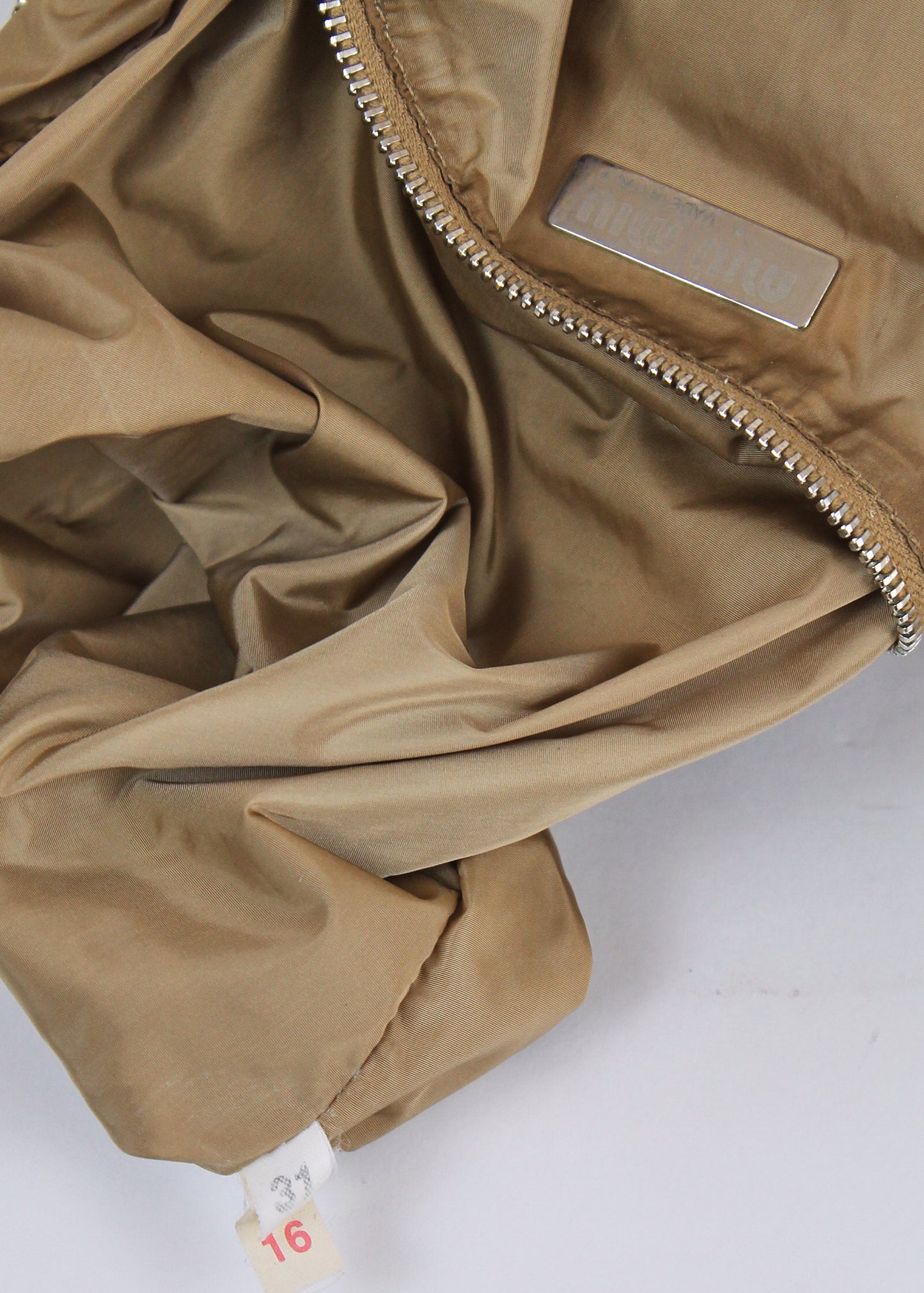 Miu Miu Beige Suede Hobo Bag