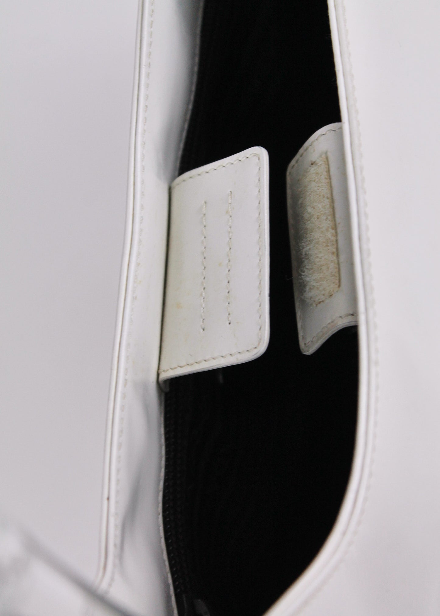 Prada White Clear Handle Shoulder Bag