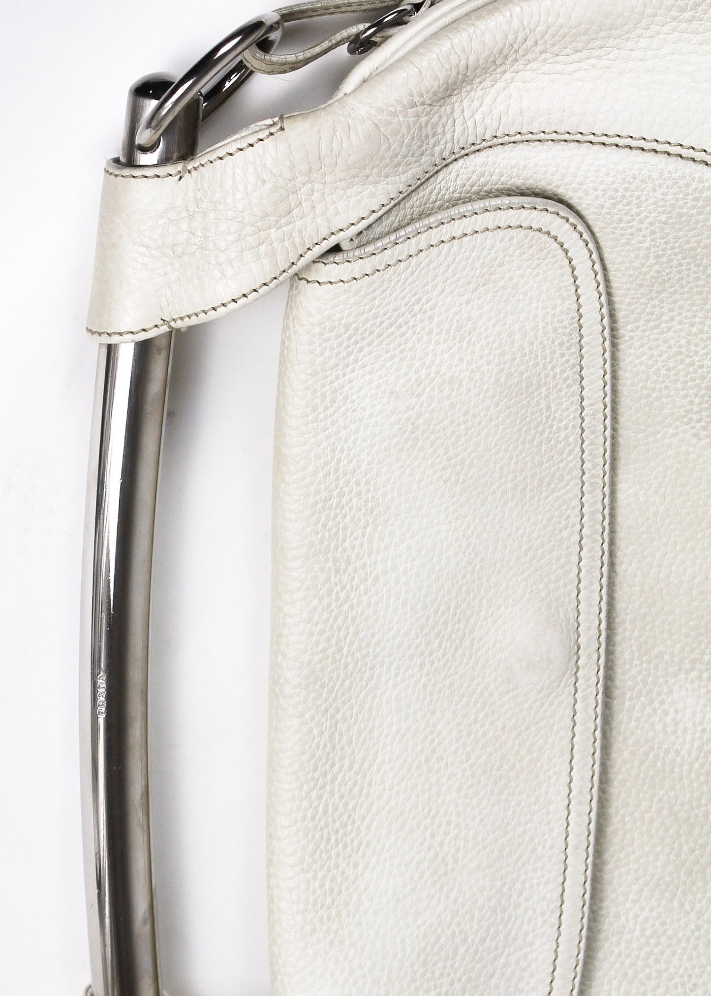 Prada White Vitello Daino Bar Handle Bag (SS2003)