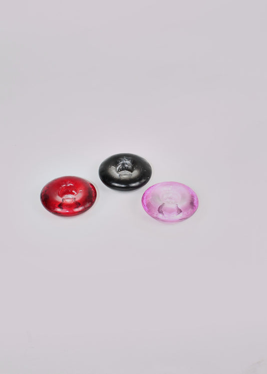 Pebble Coloured Glass Candleholders Set