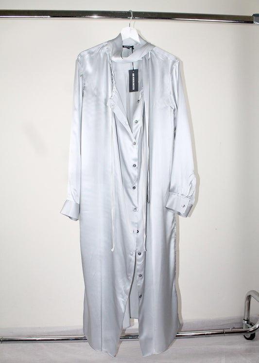 Ann Demeulemeester Tied Neckline Silk Dress