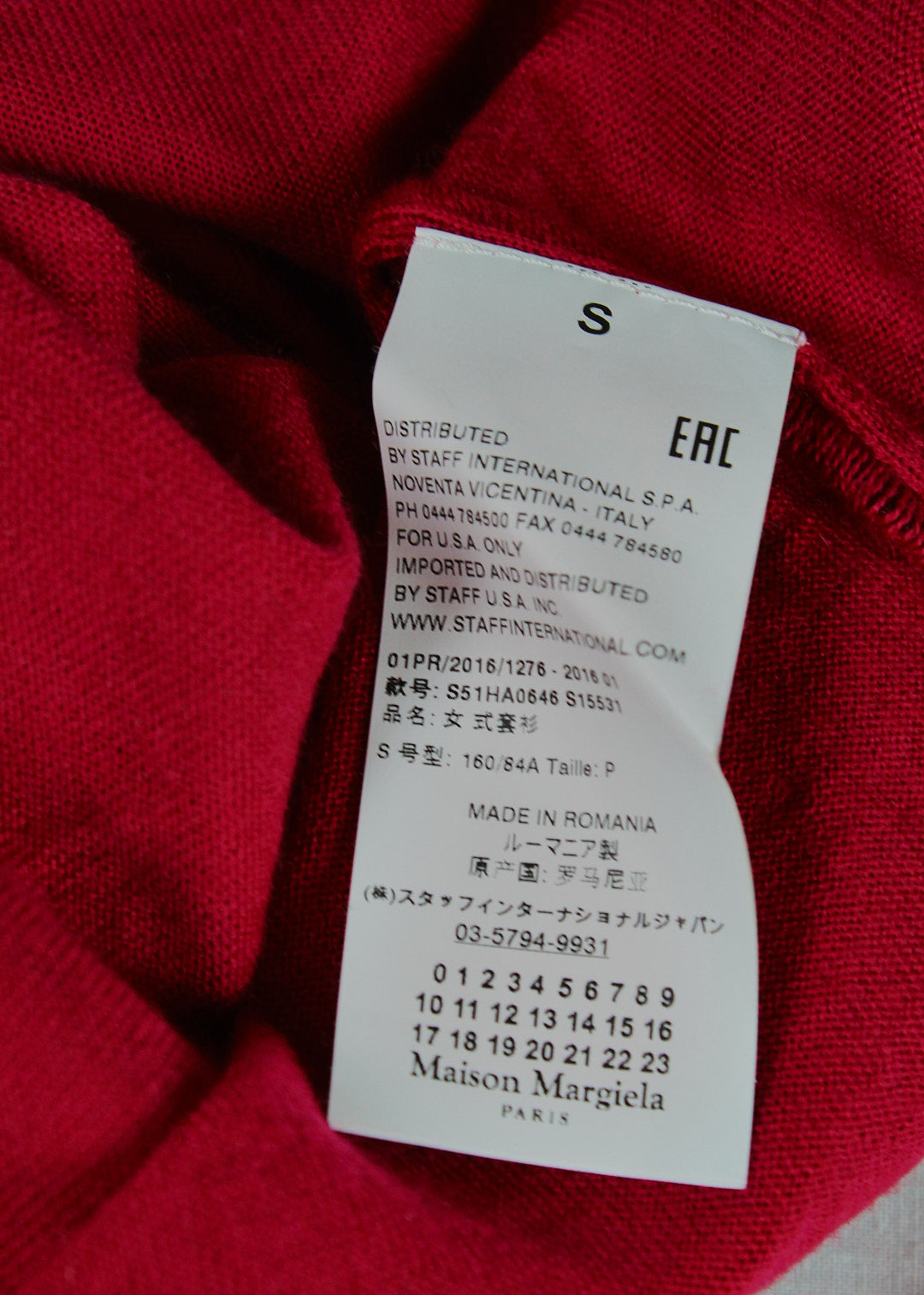 Maison Martin Margiela Red Knitted Jumper