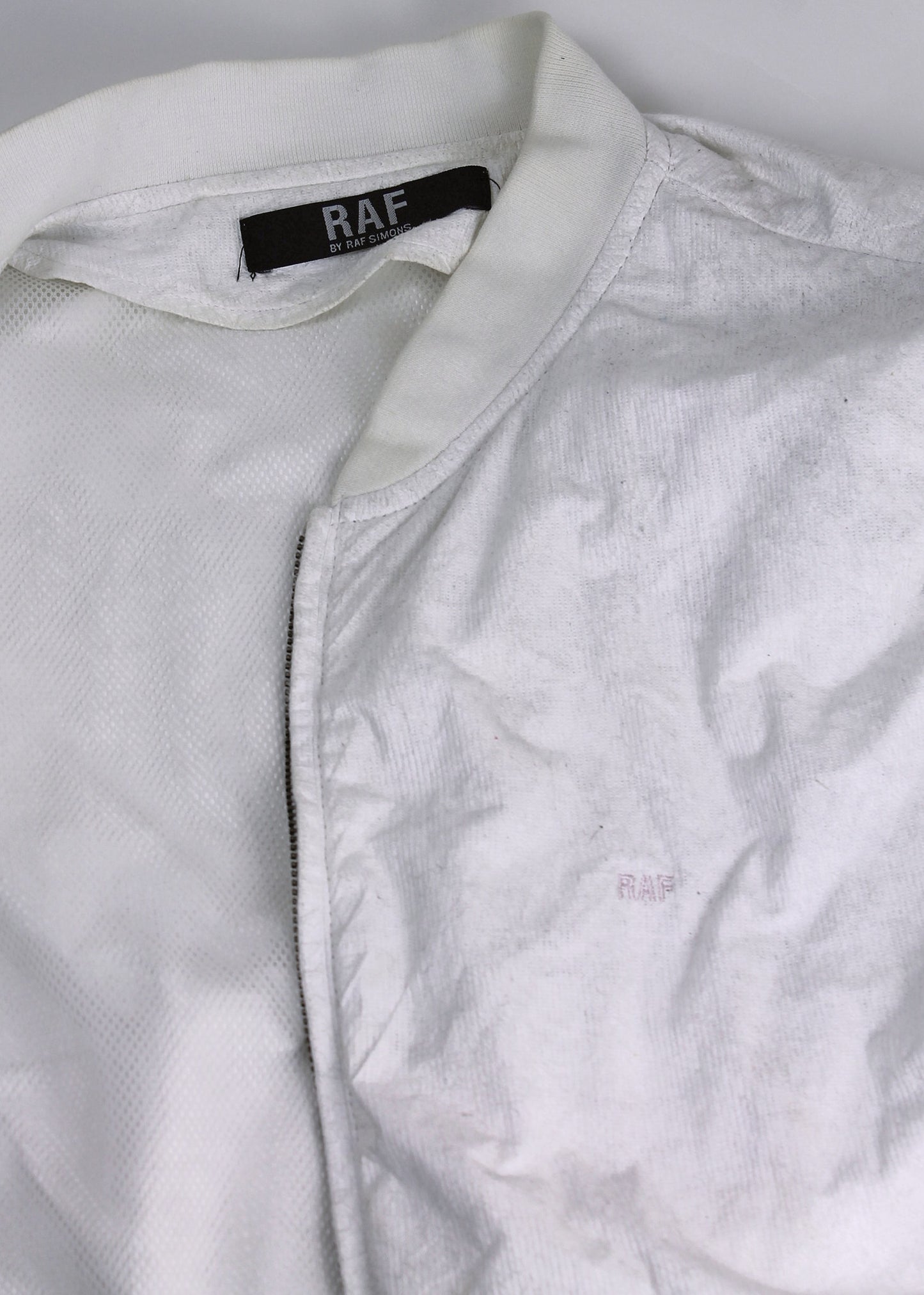 RAF BY Raf Simons Paper Effect White Bomber Jacket