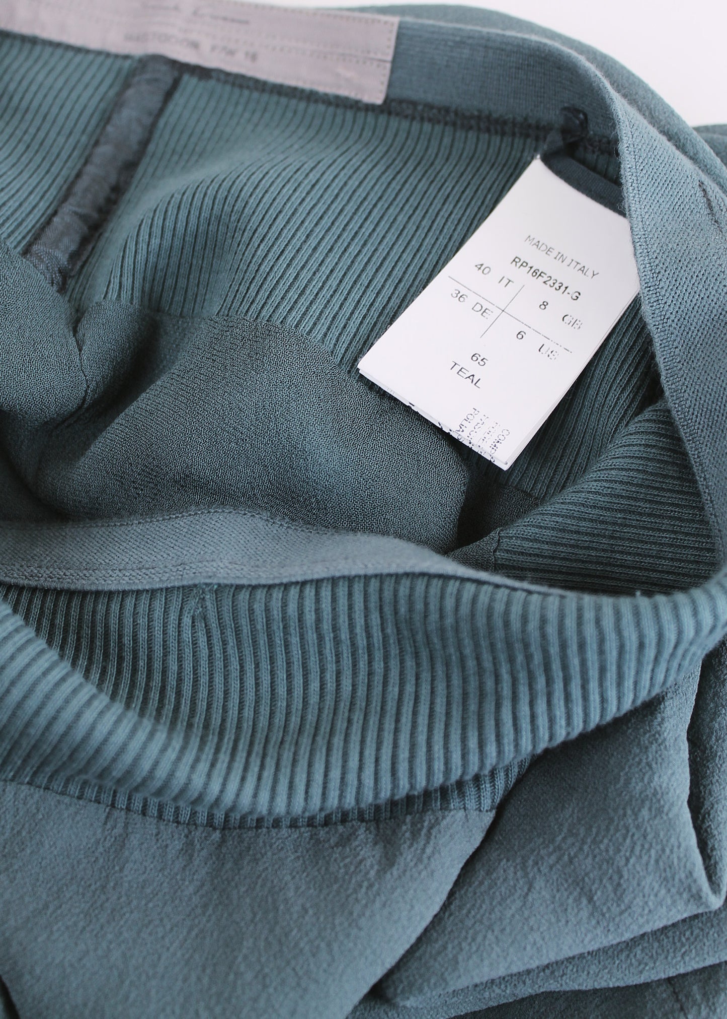 Rick Owens Mastodon Teal Silk Skirt (FW16)