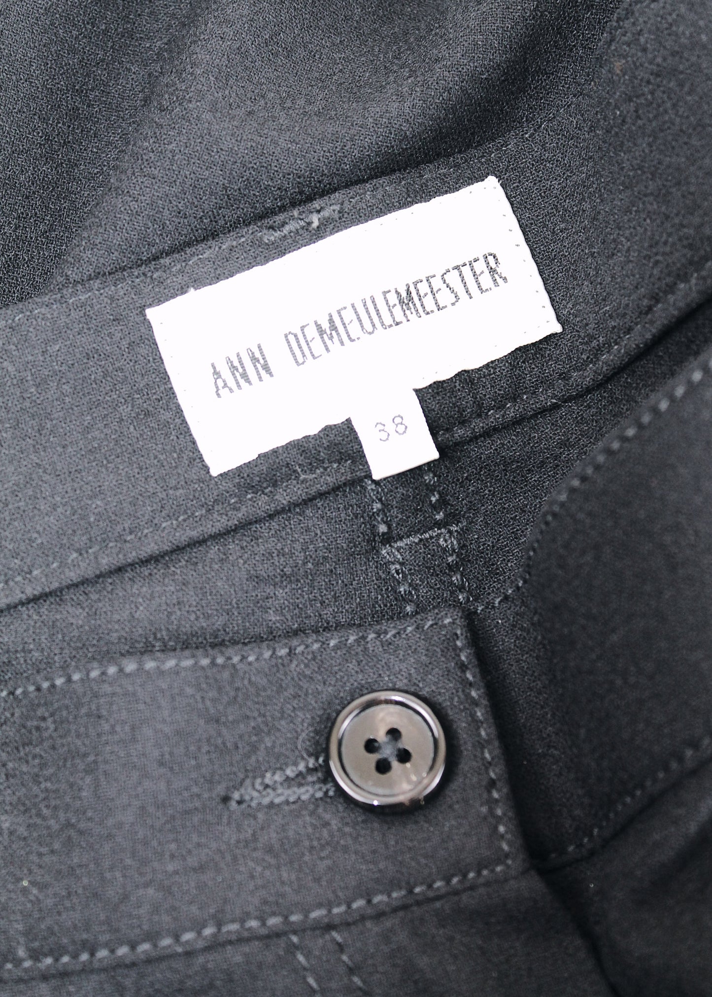 Ann Demeulemeester Black Wool Cropped Trousers