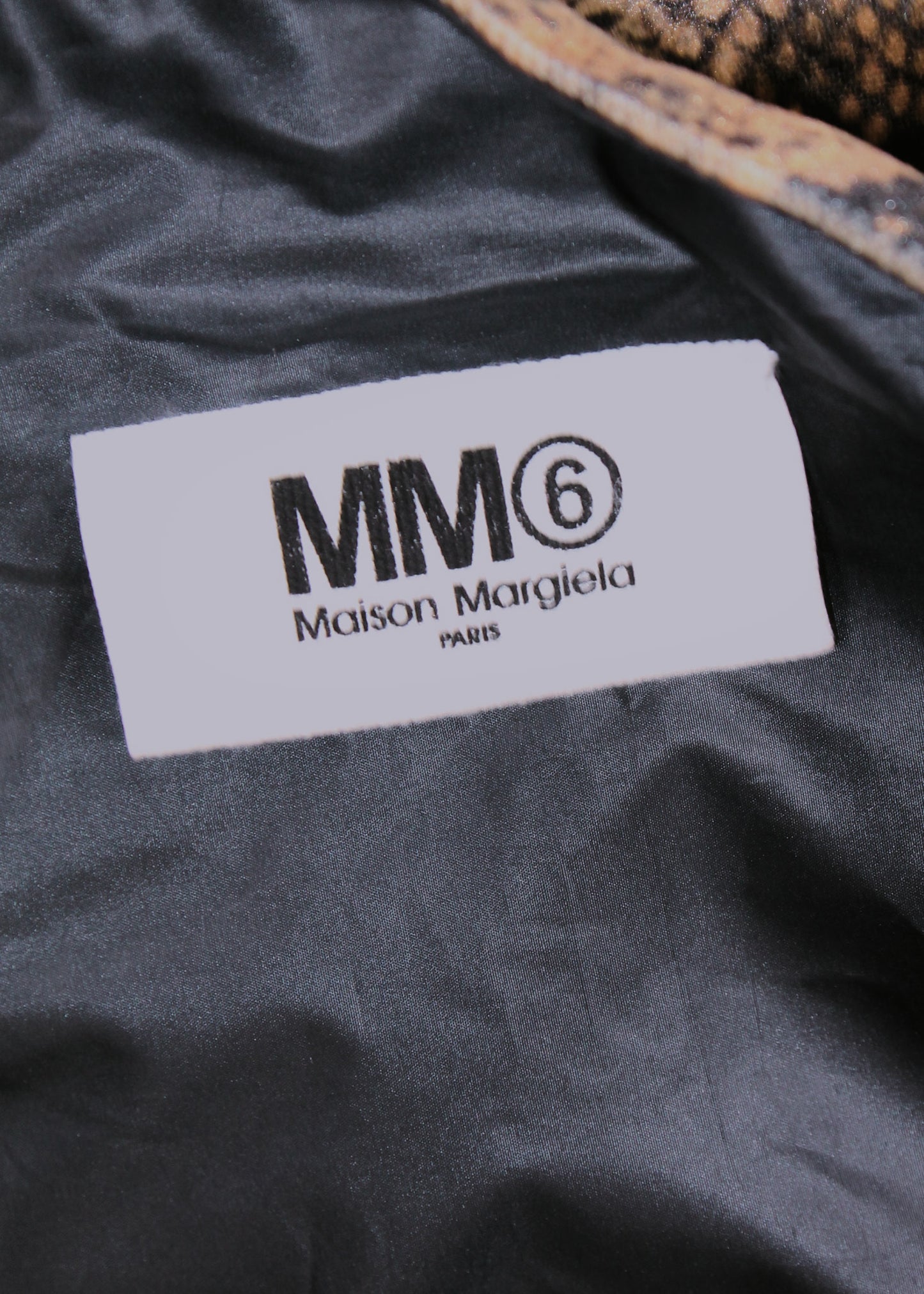 MM6 Velvet Snake Skin Printed Shopping Bag