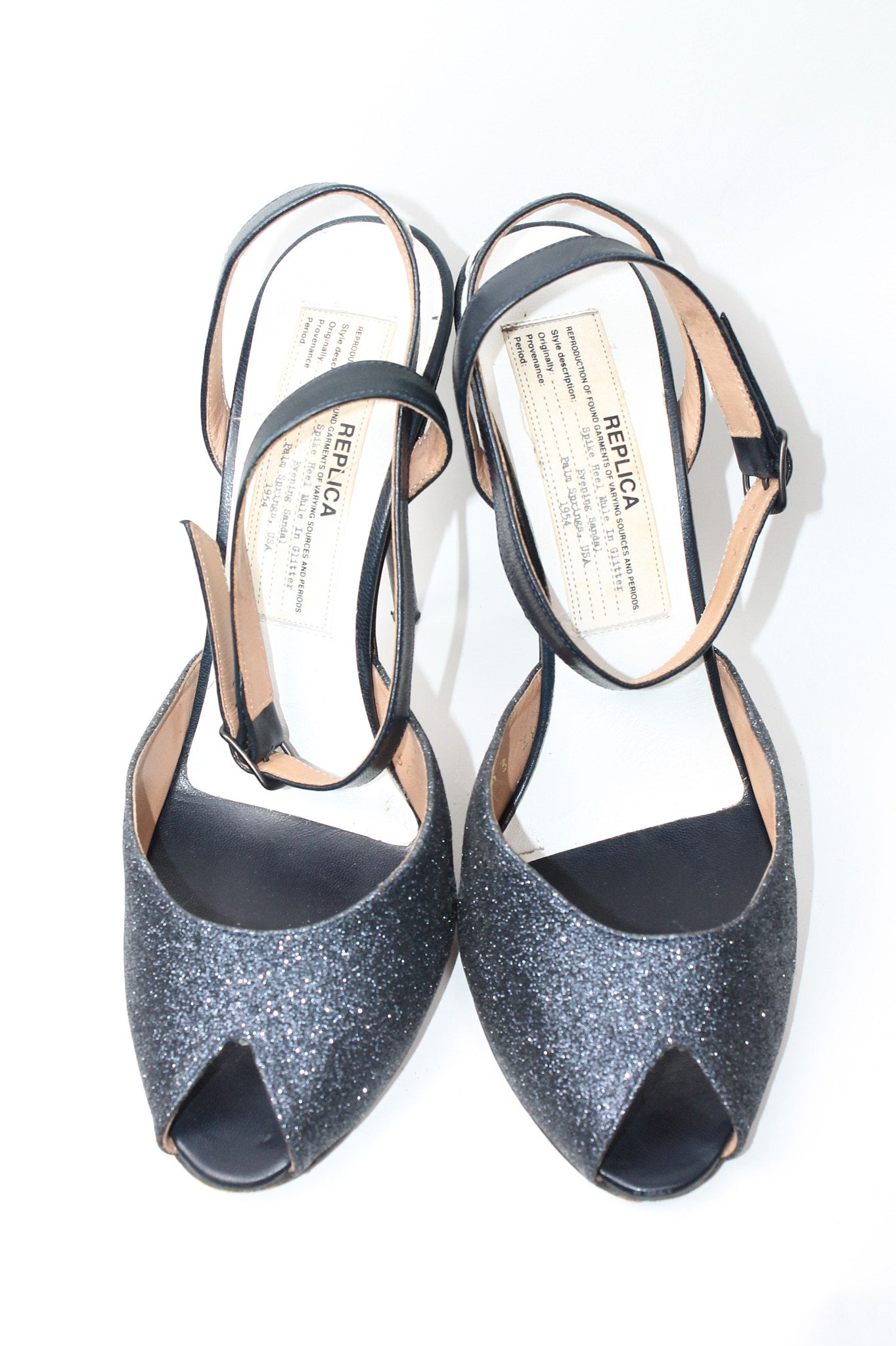 Maison Martin Margiela Glitter Peep Toe Replica Shoes