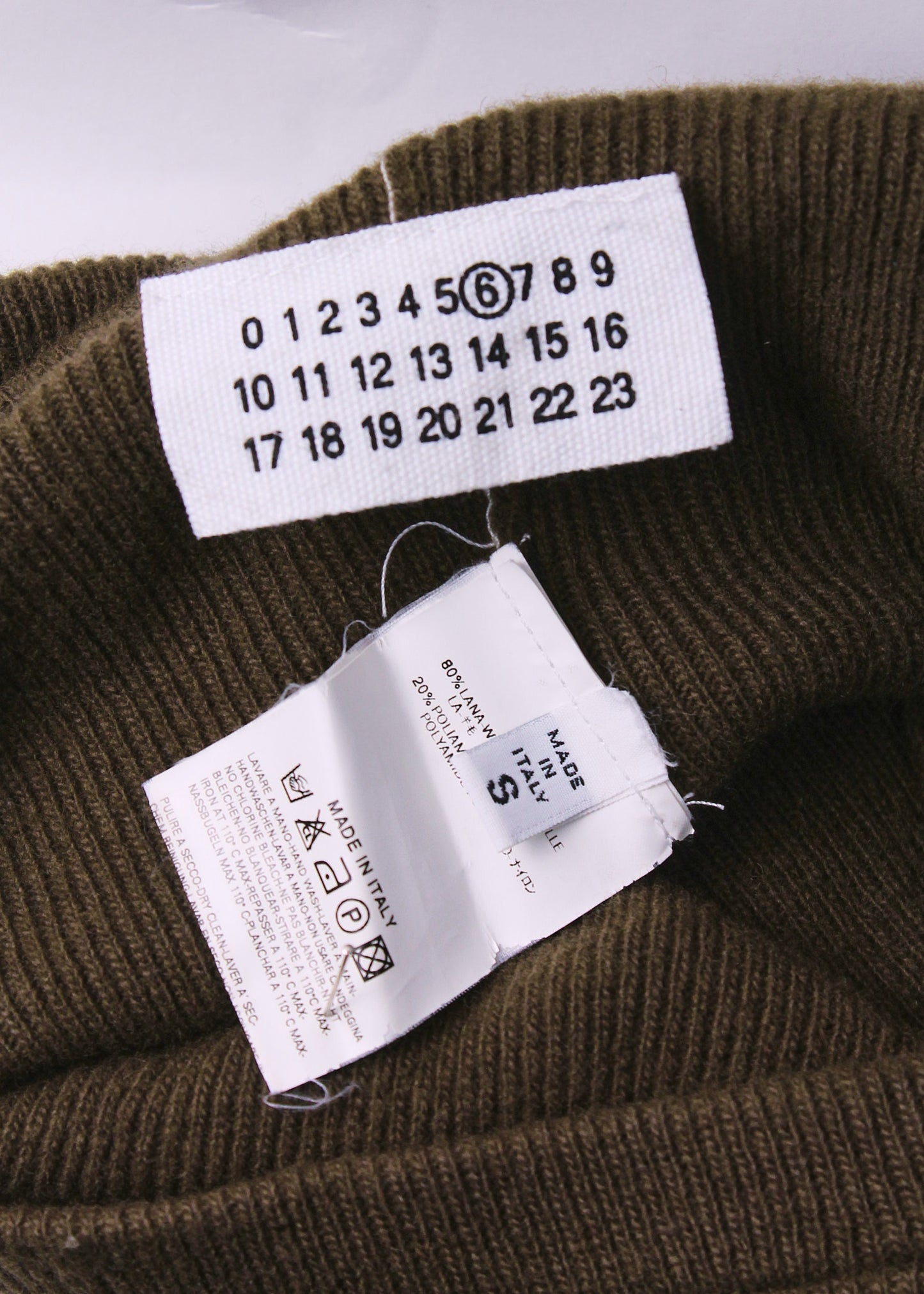 MM6 Maison Margiela Khaki Rib Knit Leggings