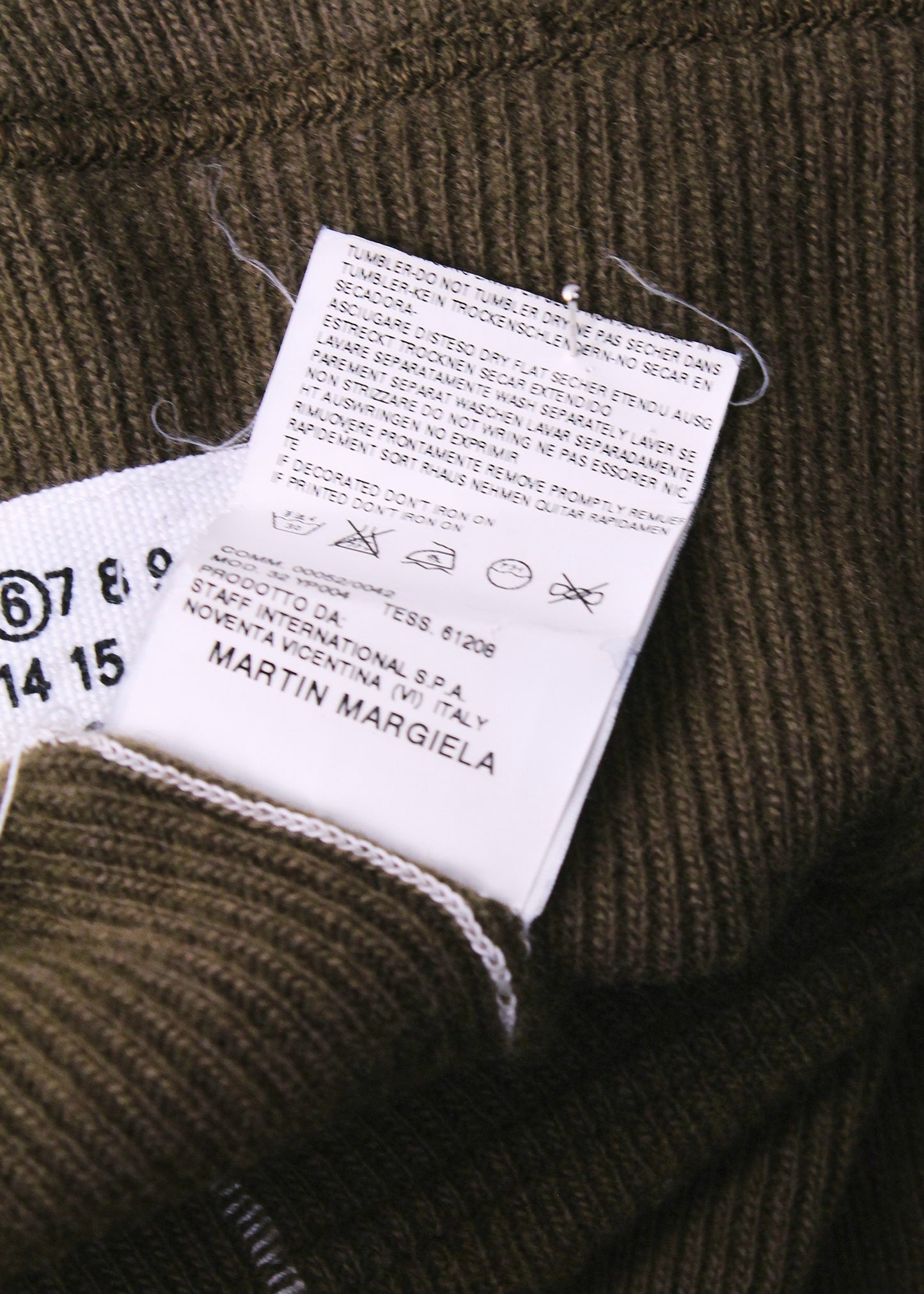 MM6 Maison Margiela Khaki Rib Knit Leggings