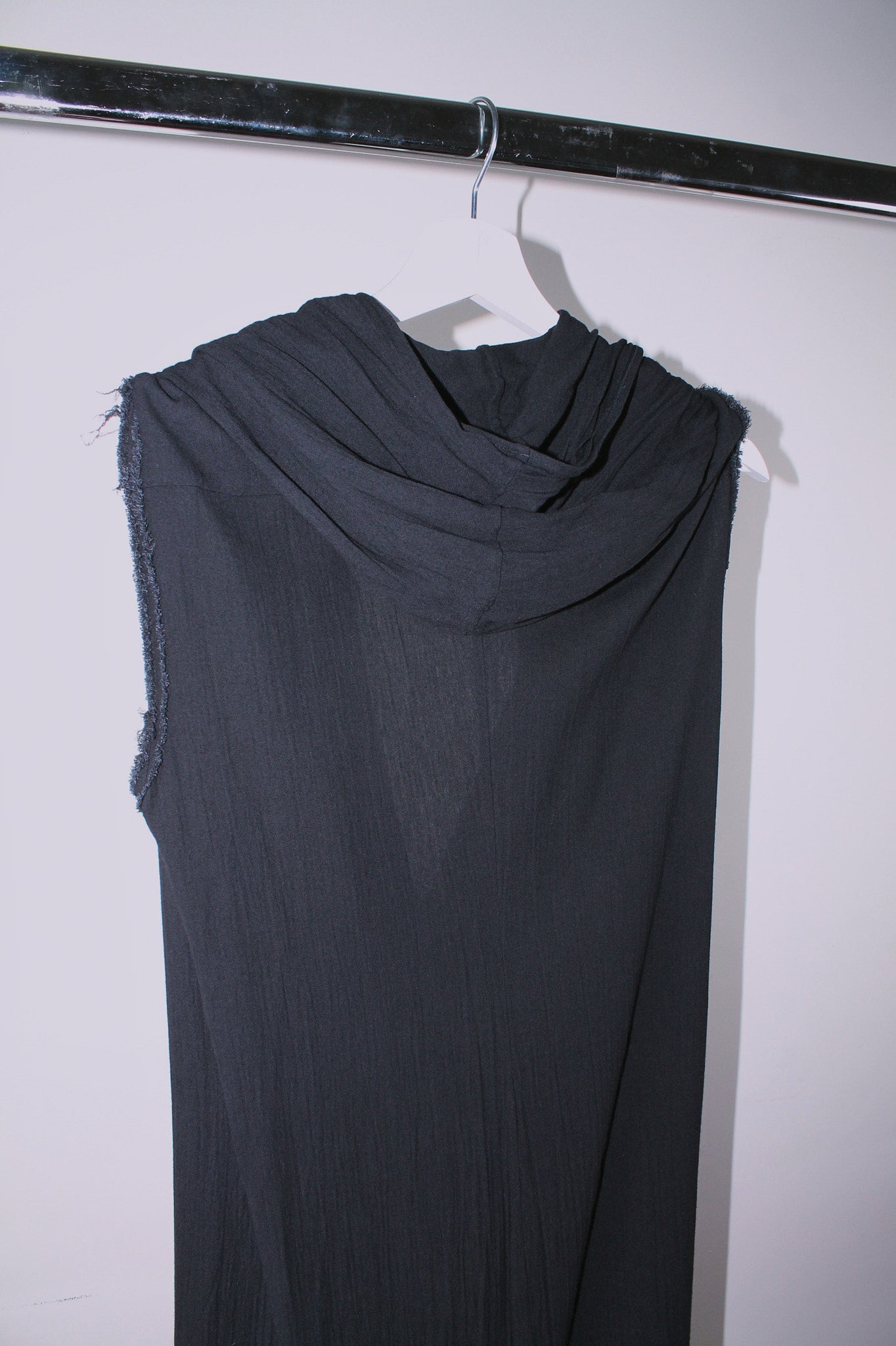 Ann Demeulemeester Black Wool Hooded Dress