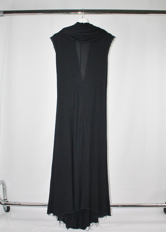 Ann Demeulemeester Black Wool Hooded Dress