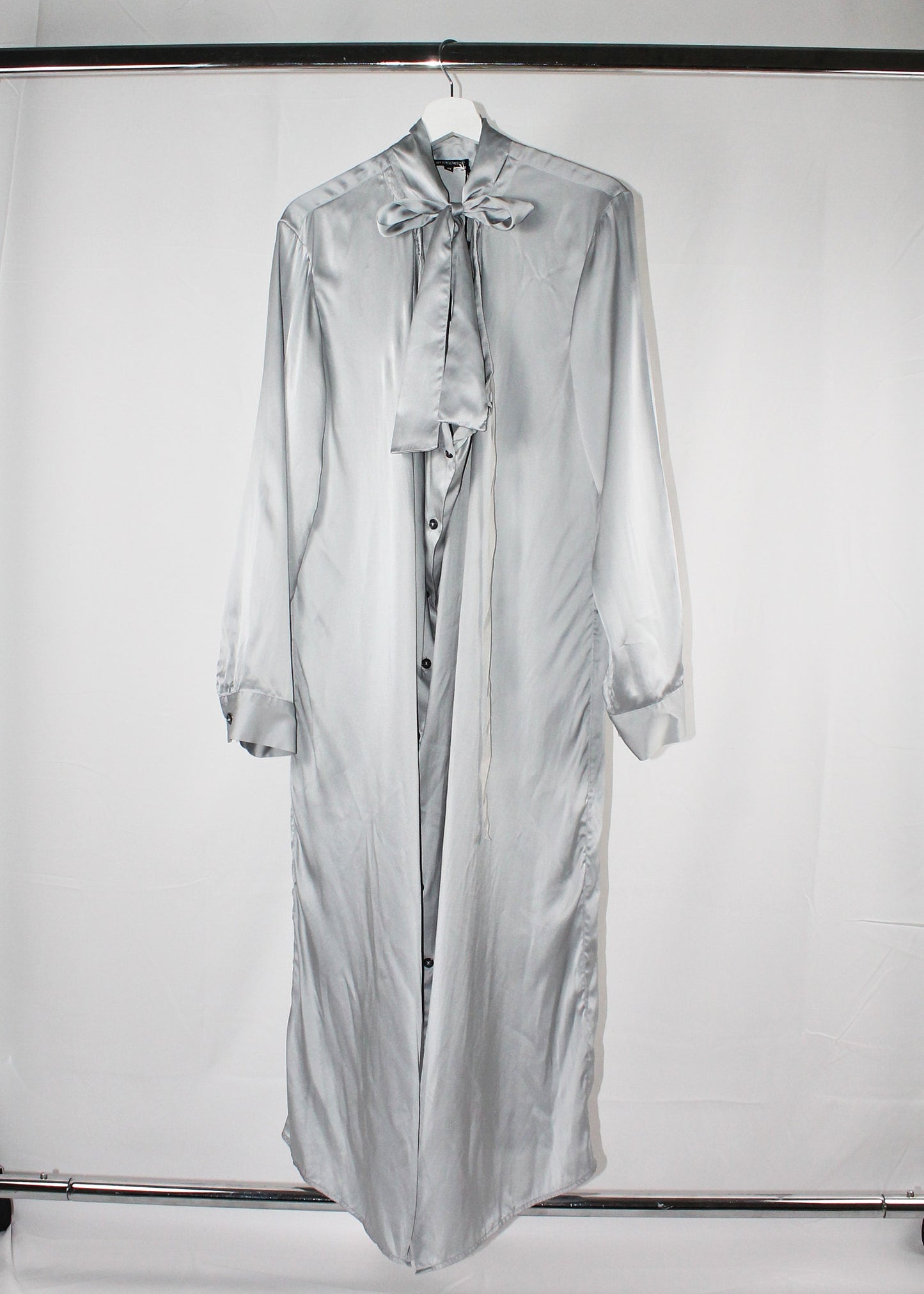 Ann Demeulemeester Tied Neckline Silk Dress