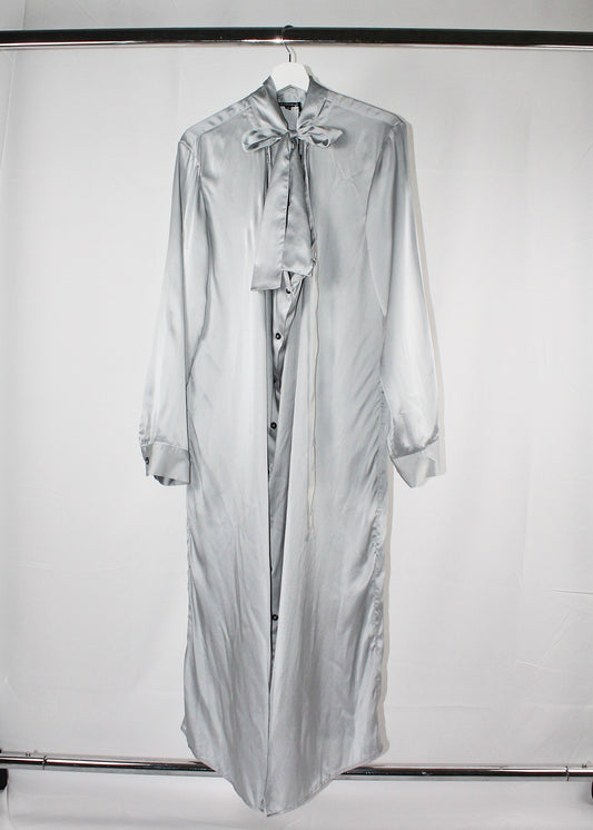 Ann Demeulemeester Tied Neckline Silk Dress