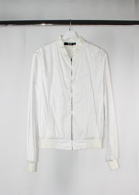 RAF BY Raf Simons Paper Effect White Bomber Jacket
